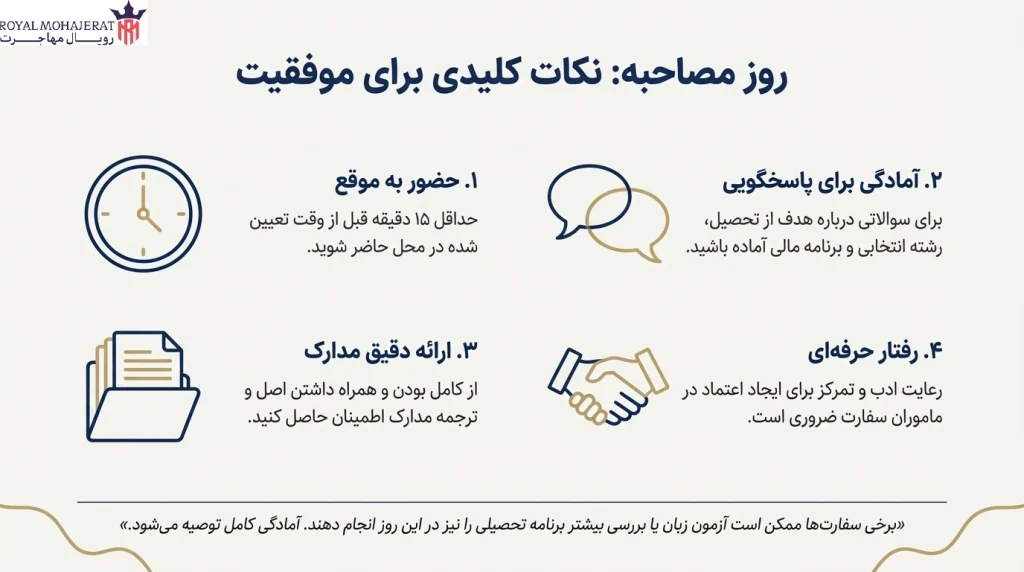 نکات مهم در روز مصاحبه سفارت رومانی و آزمون مدارک