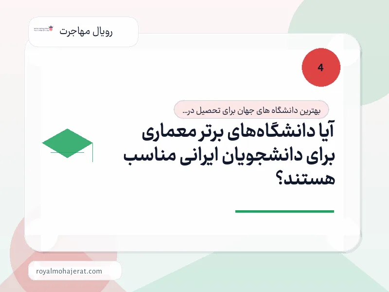 آیا دانشگاههای برتر معماری برای دانشجویان ایرانی مناسب هستند؟ آیا دانشگاههای برتر معماری برای دانشجویان ایرانی مناسب هستند؟